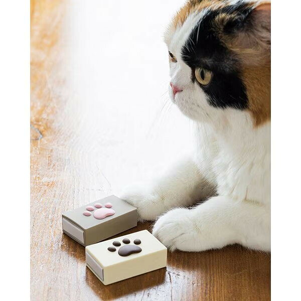 【1000円以上お買い上げで送料無料♪】シリコン製 ホッチキス針 専用ケース ねこのあし ピンク 猫 肉球 10号 1000本入 P+G design かわいい MAX - メール便発送 clipps-10398007 Clips クリップス サンプル画像3