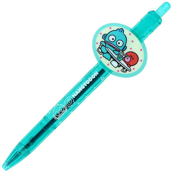 Rakuten - 【1000円以上お買い上げで送料無料♪】ハンギョドン プレート付きボールペン グリーン 0.5mm 油性/黒 さゆり かわいい サンリオ 日本製 サンスター文具 - メール便発送