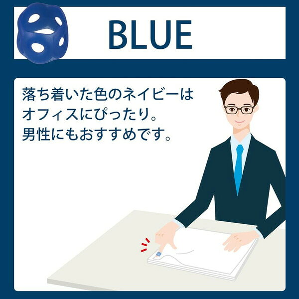 【1000円以上お買い上げで送料無料♪】コクヨ 紙めくり リング型 メクリン ベーシックカラー 5個入り Mサイズ ネイビー×クリア メク-21DB 女性人差指・中指用 - メール便発送 clipps-10384509 Clips クリップス サンプル画像3