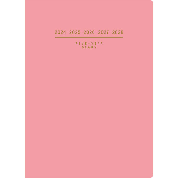 【送料無料】高橋書店 2024年 手帳 5年卓上日誌 A5 デイリー 見開き4日5年分 日曜日始まり ピンク No.483 - メール便発送のサムネイル
