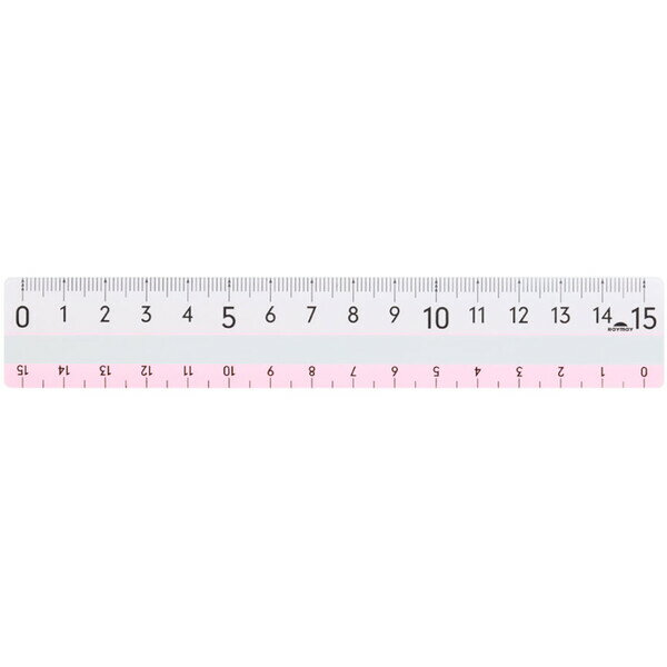 【1000円以上お買い上げで送料無料♪】直線定規 ヨクミエルーラー ピンク 15cm メモリが良く見える 目盛り 特殊印刷 軽量 透明窓 レイメイ藤井 - メール便発送