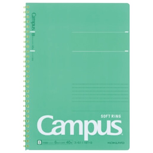 【1000円以上お買い上げで送料無料♪】コクヨ キャンパス ソフトリング ノート ドット罫入り罫線 セミB5 40枚 緑 - メール便発送