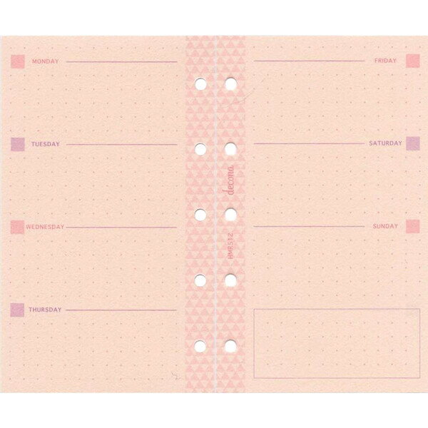 Household Supplies, Stationery - 【1000円以上お買い上げで送料無料♪】decona デコナ システム手帳用 リフィル mini5 フリーウィークリースケジュール タント紙 見開き1週間 30枚入 かわいい - メール便発送