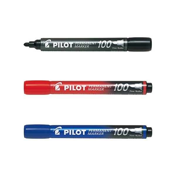 【1000円以上お買い上げで送料無料♪】マーカー サインペン 中字 丸芯パイロット パーマネントマーカー 100 - メール便発送