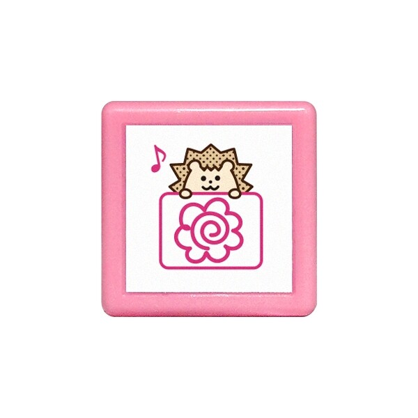 Rakuten - 【1000円以上お買い上げで送料無料♪】こどものかお ミニ☆ポンスタンプ 浸透印 ハリネズミ はなまる ピンク - メール便発送