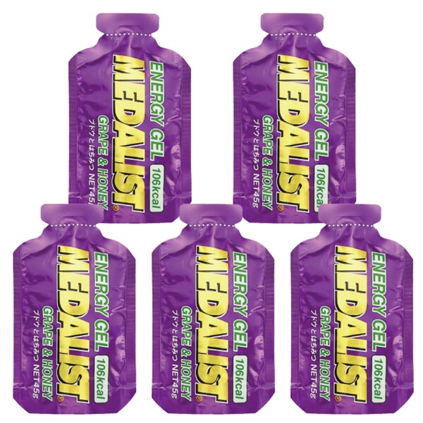 【送料無料】まとめ買い メダリスト エナジージェル ブドウとはちみつ 45g 106 kcal 1袋 5個セット - メール便発送