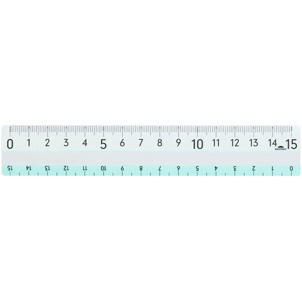 【1000円以上お買い上げで送料無料♪】直線定規 ヨクミエルーラー グリーン 15cm メモリが良く見える 目盛り 特殊印刷 軽量 透明窓 レイメイ藤井 - メール便発送