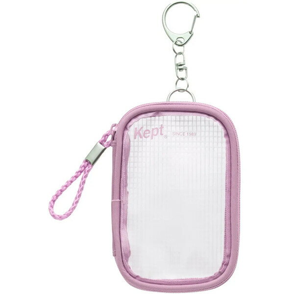 【送料無料】Kept ケプト ミニアクスタケース パープル 透明 メッシュ繊維入 キーホルダー付 ポーチ デコ 推し活 レイメイ藤井 - メー..
