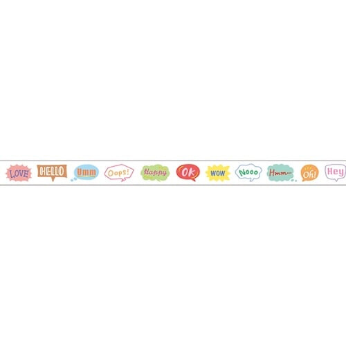 乐天商城 - 【1000円以上お買い上げで送料無料♪】クリアテープ 箔押し 7mm幅 ポップカラー 吹き出し キラキラ 透明 手帳 デコ ラッピング かわいい マインドウェイブ - メール便発送