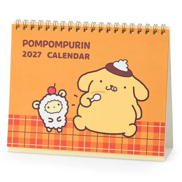 【送料無料】【2027年版】 カレンダー 卓上 ポムポムプリン 1月始まり 日曜 六曜 書き込み リング 両面 シール付 かわいい サンリオ - メール便発送