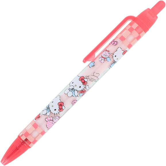 商品名ハローキティ 油性ボールペン レッド 黒インク 0.7mm クリア軸 ギンガムチェック キャンディー かわいい サンスター文具説明かわいい「ハローキティ」デザイン♪ギンガムチェックがアクセントになった、キュートでスイートな「レッド」。奥行がある2重のクリア軸がかわいい「ボールペン」です。使いやすい油性・黒インキ。普段使いに使いやすい、ボール径0.7mmの細字タイプ。【サイズ】約φ11×H137mm【重　量】約11g【材　質】ABS、PMMA【インク】油性、黒【ボール径】0.7mm【生産国】日本品番S4660404この商品について 必ずご確認ください配送についてメール便での配送になります。→ご利用の際は必ずお読みください 送料について ご注文合計額が￥1000 (税込)以上で、全国一律『送料無料』です。 →詳細はこちら返品→返品・交換・キャンセルについて※メール便は、日時指定、代金引換、ギフトラッピング・熨斗サービスに対応しておりません。