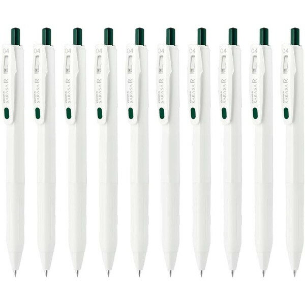 【送料無料】ゼブラ ジェルボールペン サラサR 0.4mm グリーンブラック 10個セット - メール便発送