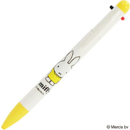 Rakuten - 【1000円以上お買い上げで送料無料♪】ミッフィー 3色ボールペン 0.7mm イエロー 黒/赤/青 シンプル 北欧 ブルーナ かわいい クツワ - メール便発送