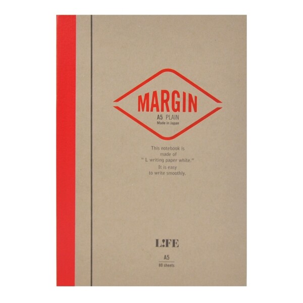 【送料無料】ライフ MARGIN NOTE マージンノート A5 無地 - メール便発送