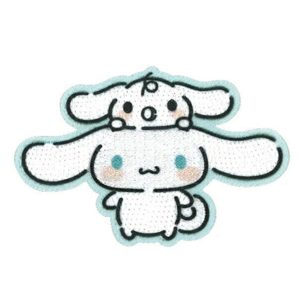 【1000円以上お買い上げで送料無料♪】シナモロール ワッペン 5.7×3.8cm ゆるっとシンプル シール・アイロン両用 帽子 バッグ 目印 入園 入学 かわいい パイオニア - メール便発送