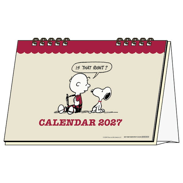【送料無料】【2027年版】 カレンダー スヌーピー 卓上 1月始まり 月曜始まり 書き込み ヴィンテージ かわいい サンスター文具 - メール便発送