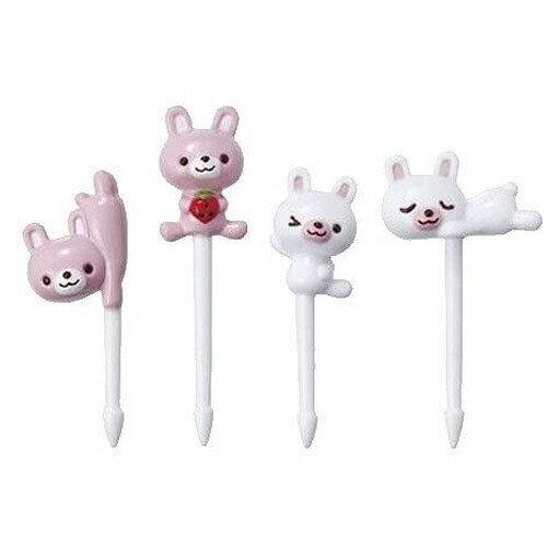 【1000円以上お買い上げで送料無料♪】うさぎピック 4柄×各2本 フード おかず 動物 アニマル お弁当 遠..