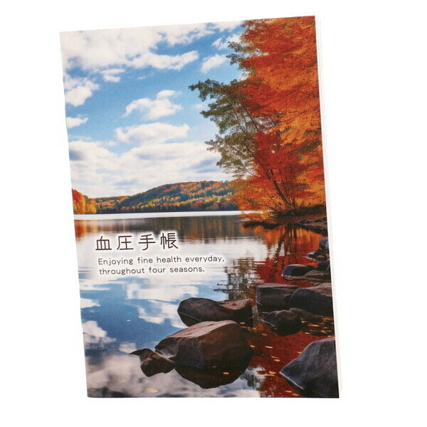 【1000円以上お買い上げで送料無料♪】おくすり雑貨 血圧手帳 DX 秋景色 数値式 - メール便発送