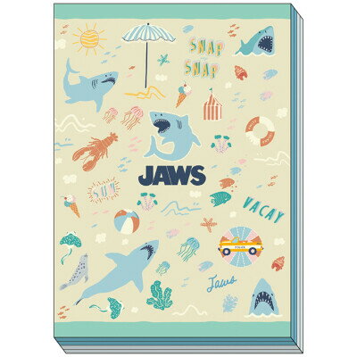 Rakuten - 【1000円以上お買い上げで送料無料♪】ジョーズ JAWS メモ A6 2柄×各40枚 人気 サメ ホラー パニック 映画 かわいい ショウワノート - メール便発送