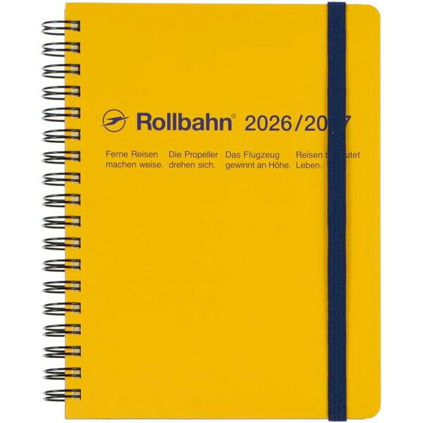 【送料無料】2026年3月始まり 手帳 ロルバーンダイアリー L イエロー マンスリー 5mm方眼メモ クリアポ..