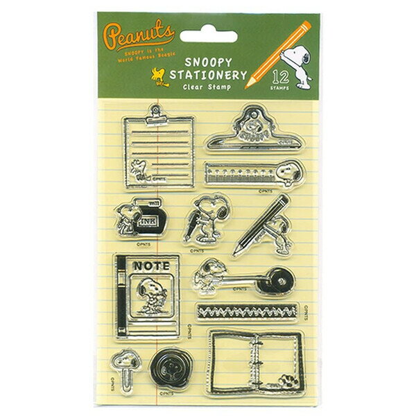 スヌーピー クリアスタンプシート SNOOPY STATIONERY ステーショナリー 文房具 かわいい イラスト はんこ 手帳 こどものかお - メール便発送