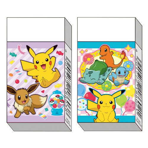 Rakuten - 【1000円以上お買い上げで送料無料♪】【2柄セット】 ポケットモンスター 30周年 消しゴム ハッピーフェスティバル ピカチュウ イーブイ かわいい ショウワノート - メール便発送