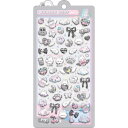 【1000円以上お買い上げで送料無料♪】ボンボンドロップシール しろくろボンボン モノトーン うさぎ リボン 立体 ステッカー SNS 話題 かわいい クーリア - メール便発送