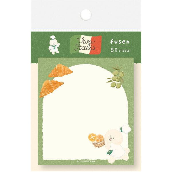 商品名付箋 Viva! Italia イタリア パンわんこ 7.3×6.5cm 30枚 メモ ビションフリーゼ 犬 かわいい 日本製 古川紙工説明イタリアの風そよぐ、小さなレストラン「Viva! Italia (ヴィヴァ イタリア)」へようこそ!個性豊かなシェフたちが、とっておきのメニューをあなたへお届けします。ちょっとしたメモやプレゼントに使いやすい「付箋」です。30枚綴りとたっぷりなので、気軽に使えます。糊面は、上部です。【サイズ】付箋=約H73×W65mm、パッケージ=約H123×W78×D3.5mm【材　質】洋紙【内　容】30枚綴り【生産国】日本品番QF253この商品について 必ずご確認ください配送についてメール便での配送になります。→ご利用の際は必ずお読みください 送料について ご注文合計額が￥1000 (税込)以上で、全国一律『送料無料』です。 →詳細はこちら返品→返品・交換・キャンセルについて※メール便は、日時指定、代金引換、ギフトラッピング・熨斗サービスに対応しておりません。