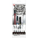 【送料無料】呉竹 筆ぺん ZIG ILLUSTRATION BASIC SET3 5種セット 硬筆/軟筆/毛筆 水性インキ 基本 陰影 グレイ ラメ入 イラスト...