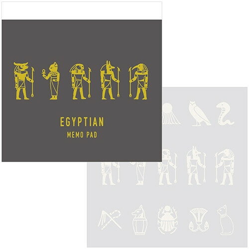 Rakuten - 【1000円以上お買い上げで送料無料♪】EGYPTIAN エジプシャン メモパッド deity 神々 ブラック 100ページ 透け感 古代エジプト かわいい エルコミューン - メール便発送