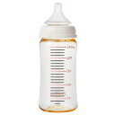 ChuChu(チュチュ) マルチフィット広口タイププラスチック製哺乳びん 240mL ベージュオレンジ 乳首 日本製 新生児 卒乳 全月齢