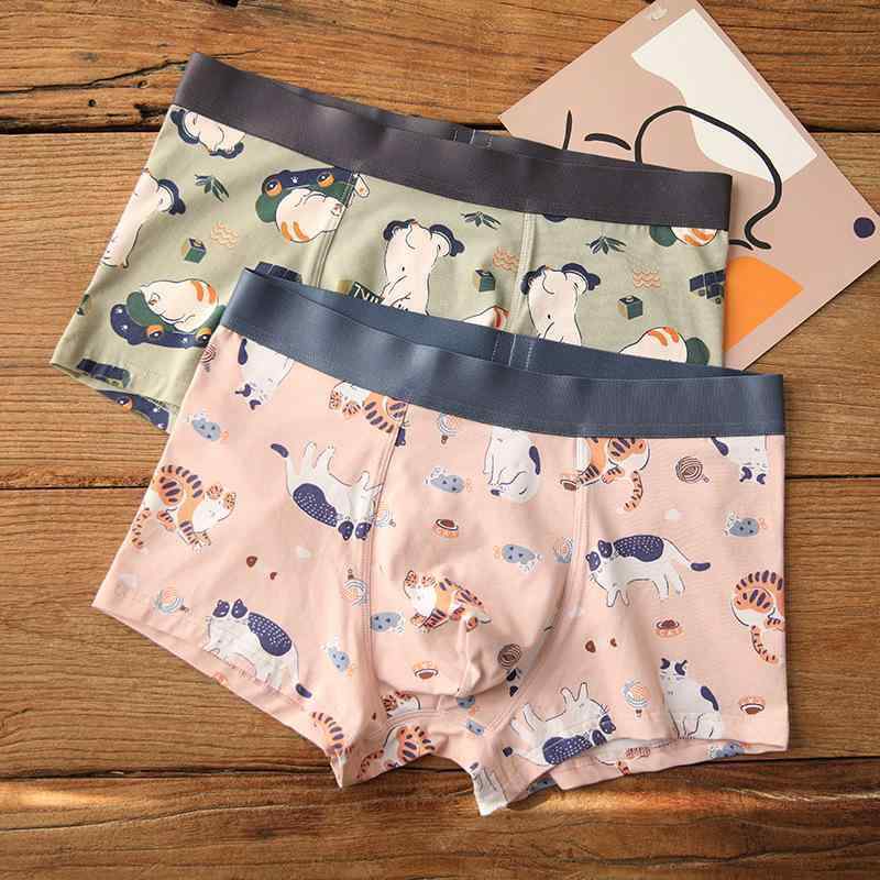 パンツ メンズ 男性用 下着 ボクサーパンツ コットン 綿 中腰 平角 快適 通気性 カートゥーン ブラウン..