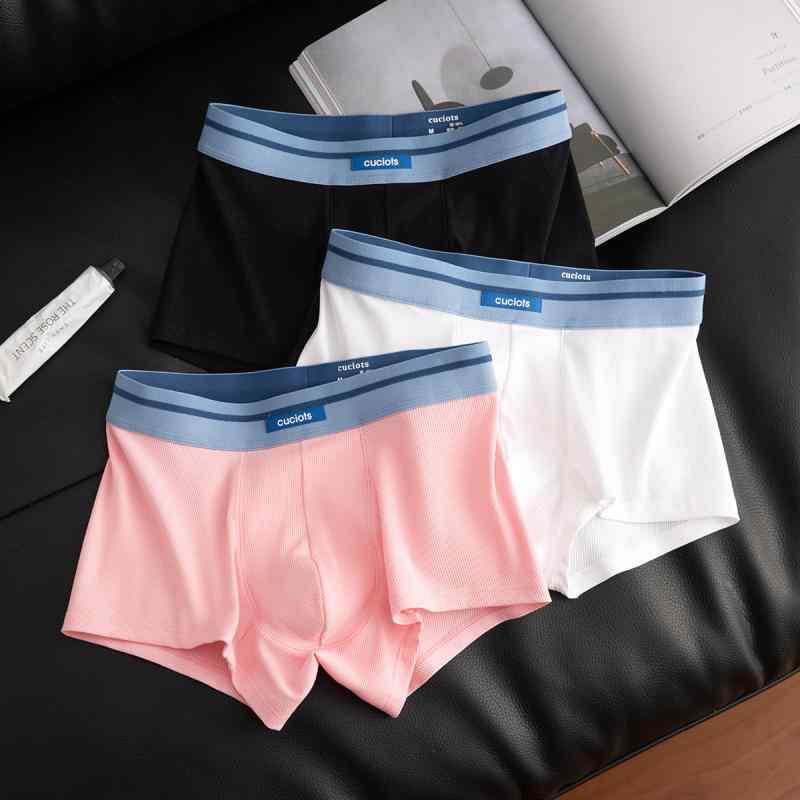 ボクサーパンツ メンズ 男性用 下着 ローライズ リブ編み コットン 薄手 通気 スポーツ 中腰 無地 白 ..