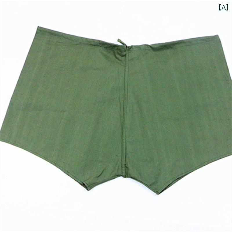 パンツ 男性用 トランクス 高腰 綿 コットン 平織り ズボン下 緑 グリーン 春