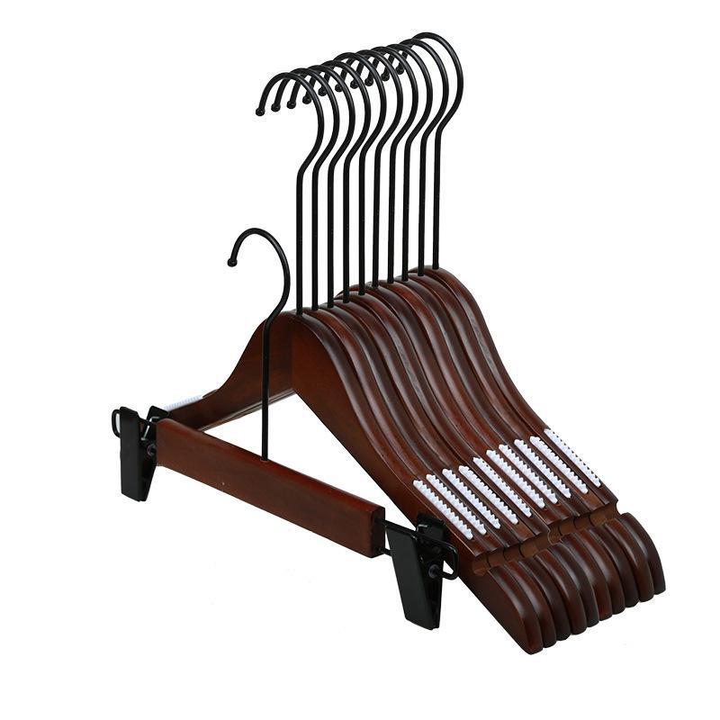 ハンガー レディース キッズ 木製 レトロ 衣類ハンガー ズボンハンガー すべり止め付き 厚め おしゃれ かわいい アンティーク調(x20)