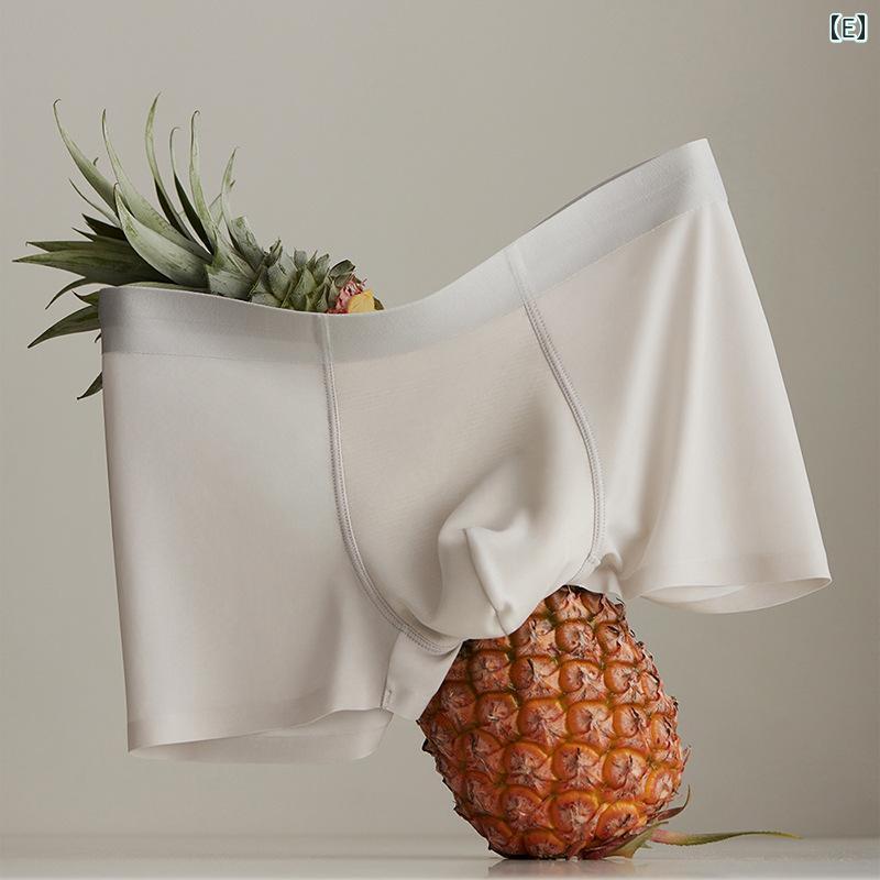 メンズ 下着 男性用 パンツ 無縫製 シームレス 中ウエスト ローライズ 接触冷感 吸湿速乾 通気 伸縮性 ナイロン 紫色 月光ブルー 曜石ブラック 暗ピンク 银グレー 浅绿(x3)