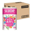 【ケース販売】 スコッティ 紙材 フラワーパック 2倍巻き(12ロールで24ロール分) トイレット 50m ホワイト ダブル ×4パック入り(3)
