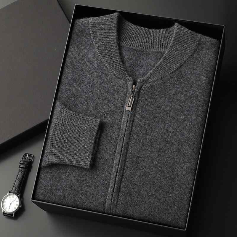 スタジャン メンズ 男性用 ニット カーディガン ウール ジャケット トップス 無地 厚手 秋冬 普段使い 部屋着 橄榄绿 クラシックブラック ブルーグレー ライトグレー ダークグレー キャメル