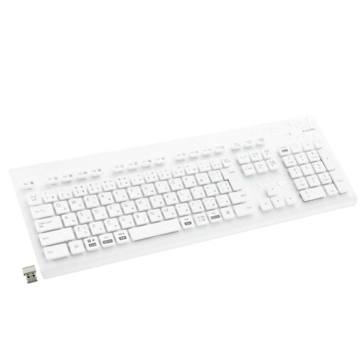 エレコム 洗える ワイヤレスキーボード 防水 IPX5対応 メンブレン フルサイズ テンキー付 抗菌 ホワイト TK-WS02DMKWH エレコム 洗える ワイヤレスキーボード 防水 IPX5対応 メンブレン フルサイズ テンキー付 抗菌 ホワイト TK-WS02DMKWH