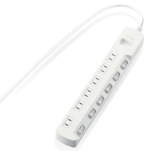 エレコム 電源タップ 個別スイッチ 省エネ スイングプラグ 6個口 1m ホワイト T-E5A-2610WH エレコム 電源タップ 個別スイッチ 省エネ スイングプラグ 6個口 1m ホワイト T-E5A-2610WH