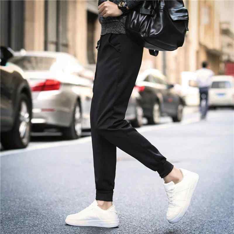 デニム メンズ テーパードパンツ 韓国 男性用 ジーンズ 刺繍 ストレッチ 9分丈 カジュアル スキニーパンツ ブラック系(x3)