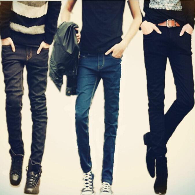 ジーンズ メンズ デニムパンツ スリムフィット ストレッチ ジーパン 男性用 黒 青 ウォッシュ加工 春(x2)