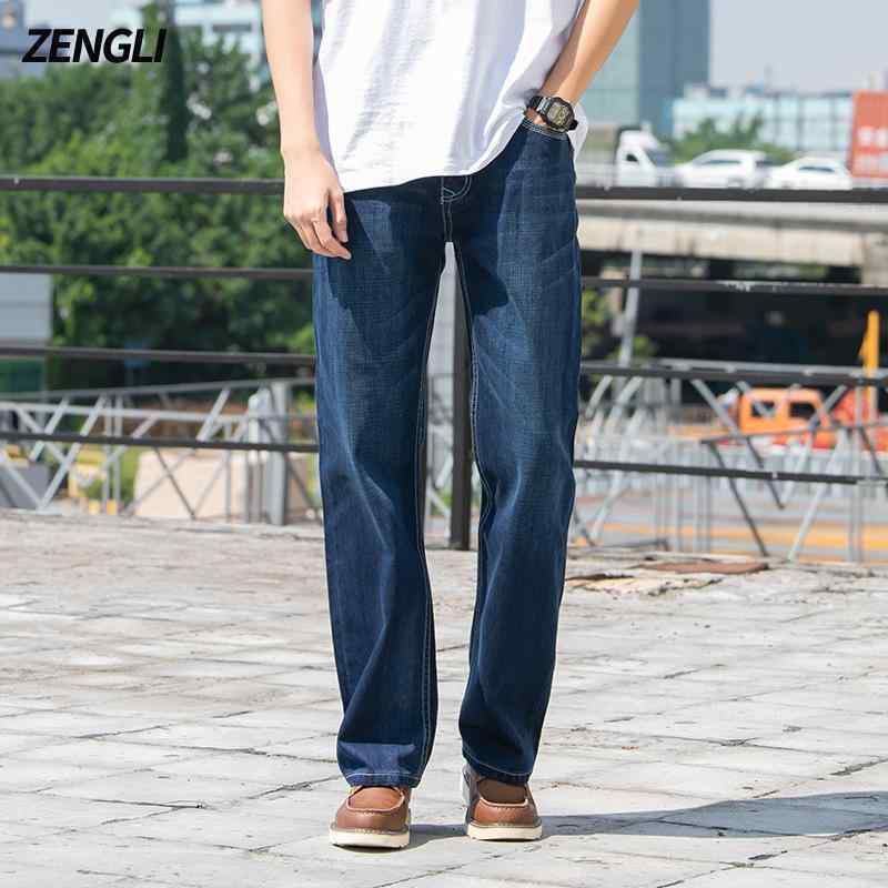 デニム メンズ ジーンズ レトロ ウォッシュ加工 ストレート ゆったり 大きいサイズ ジーパン ズボン パンツ コットン ブルー系 レッド系(x2)