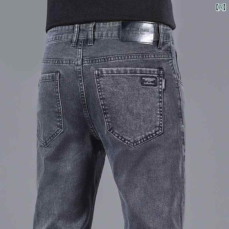 デニム メンズ ジーパン ストレート ゆったり 大きいサイズ 男性用 ズボン 耐摩耗性 ウォッシュ加工 普段使い カジュアル スタイル