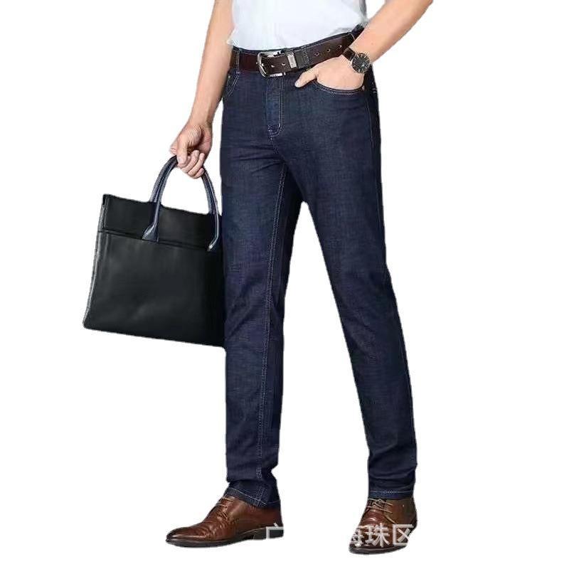 メンズ ジーンズ デニム ストレート パンツ ジーパン ズボン 男性用 紳士服 コットン 普段使い 仕事着 微ストレッチ 伸縮性 水洗い加工(x10)