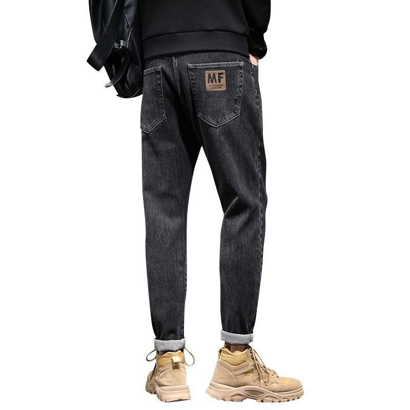 デニムパンツ メンズ 男性用 ジーンズ ストレート 黒 グレー ブルー コットン 綿 ポケット 普段使い カジュアル スタイル