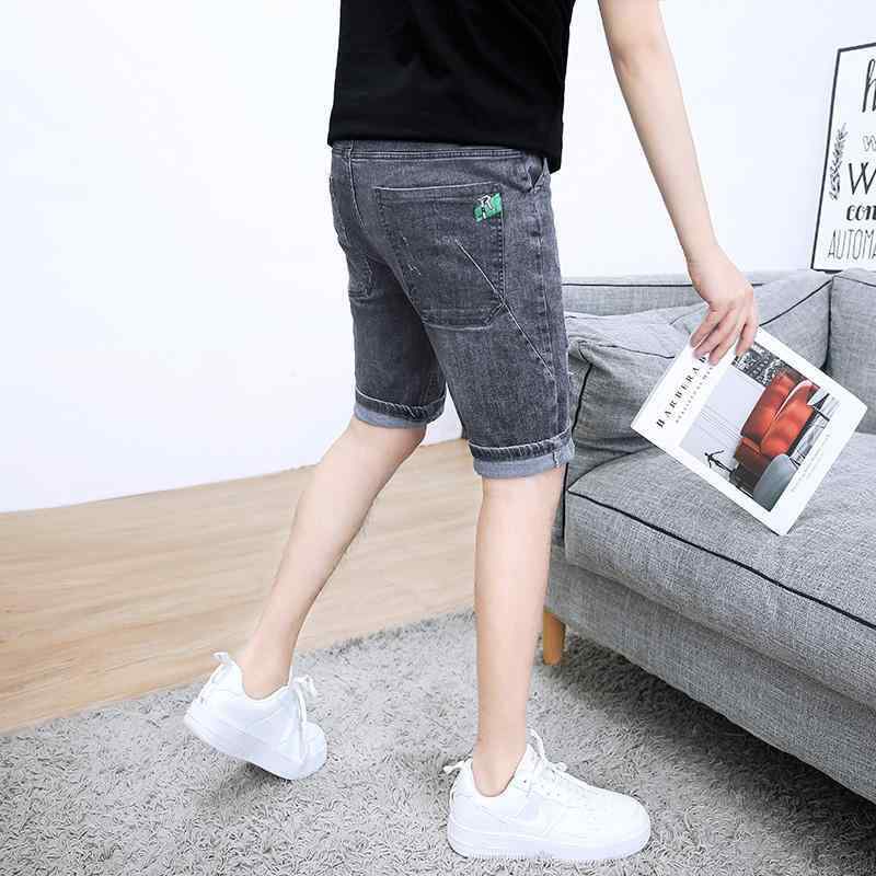 デニム メンズ ハーフパンツ ジーンズ 5分丈 水洗い加工 スリムフィット 普段使い 多ポケット M-XXXL ブラック系(x10)