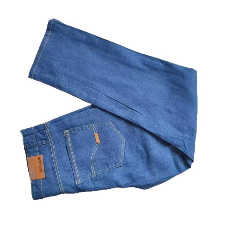 ジーンズ 男性用 デニムパンツ ストレート 高腰 多ポケット 水洗い加工 コットン 普段使い ワークパンツ 作業着 アメカジ カジュアル ブラック ブルー系(x...