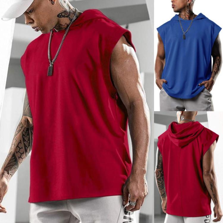 ベスト メンズ 男性用 運動着 ノースリーブ パーカー 欧美風 スポーティー カジュアル 大きいサイズ ゆ..