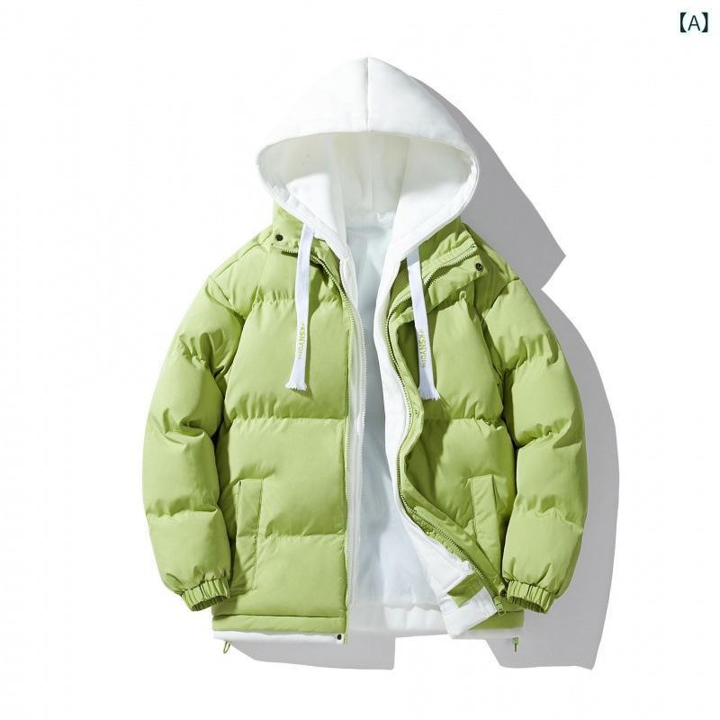 綿ジャケット メンズ 厚手 フード付き 中綿コート 防寒 アウター ティーン ゆったり カップル ペアルッ..